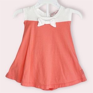 Lili Gaufrette baby dress w/ bloomers coral and white cap sleeve size 3‎ months
